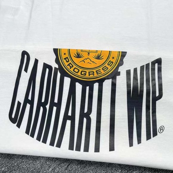CARHARTT White Letter Yellow Icon T-Shirt - White Short Sleeve - Picture 10 of 11